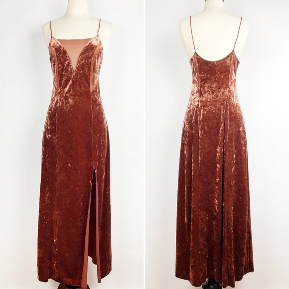 Free People Dresses & Skirts - Intimately Free People Orange Velvet Maxi Dress